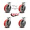 Service Caster 10 Inch Heavy Duty Red Poly on Cast Iron Caster Swivel Lock 2 Brakes SCC, 2PK SCC-KP92S1030-PUR-RS-BSL-2-SLB-2 - alternate 1